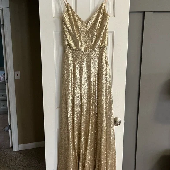 Revelry Shimmering Gold Maxi Dress - Picture 1 of 3